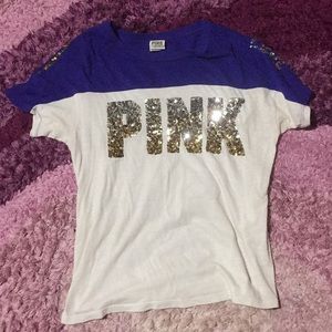 PINK top with sequins. Size XS